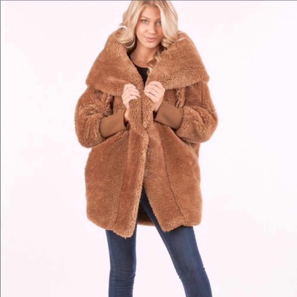 NWT BLOWOUT PRICE!! Teddy Sherpa Coat with Hood NWT